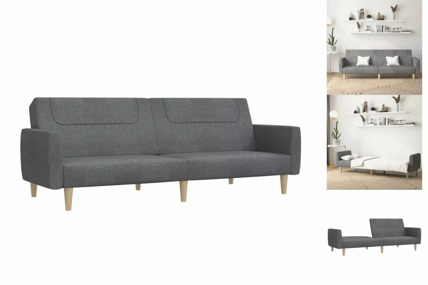 vidaXL Sofa Schlafsofa 2-Sitzer Hellgrau Stoff günstig online kaufen