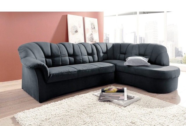 DOMO collection Ecksofa "Papenburg, zeitlose Rückensteppung, elegante Armle günstig online kaufen