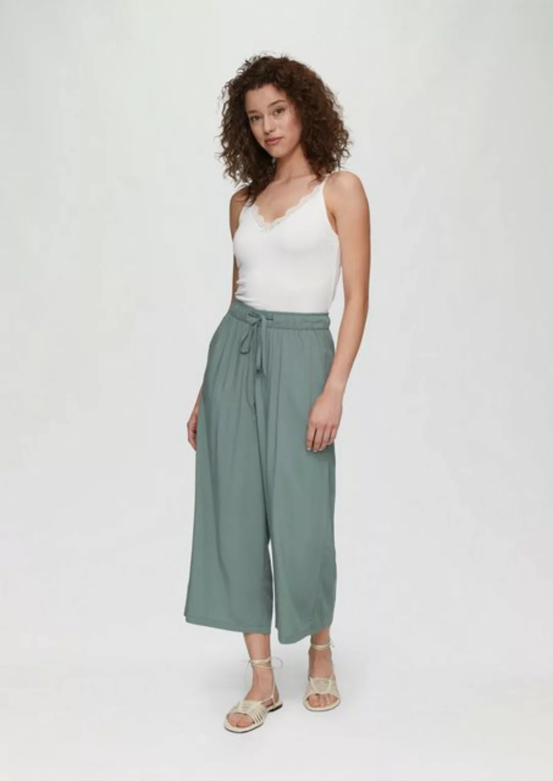 QS 7/8-Hose Culotte aus Viskose mit Tunnelzug Gummizug günstig online kaufen