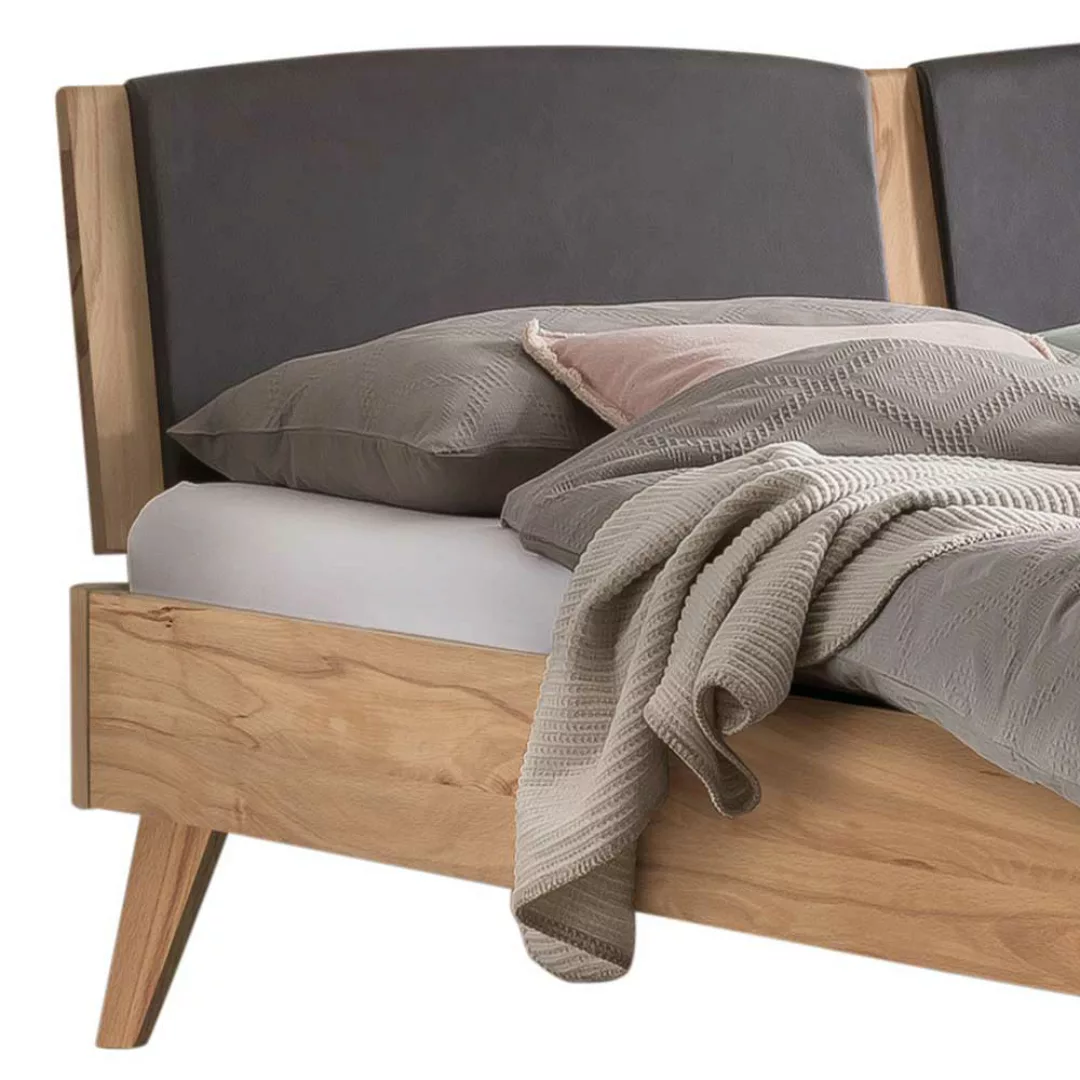 Modernes Holzbett aus massiver Wildbuche 140x200 cm günstig online kaufen
