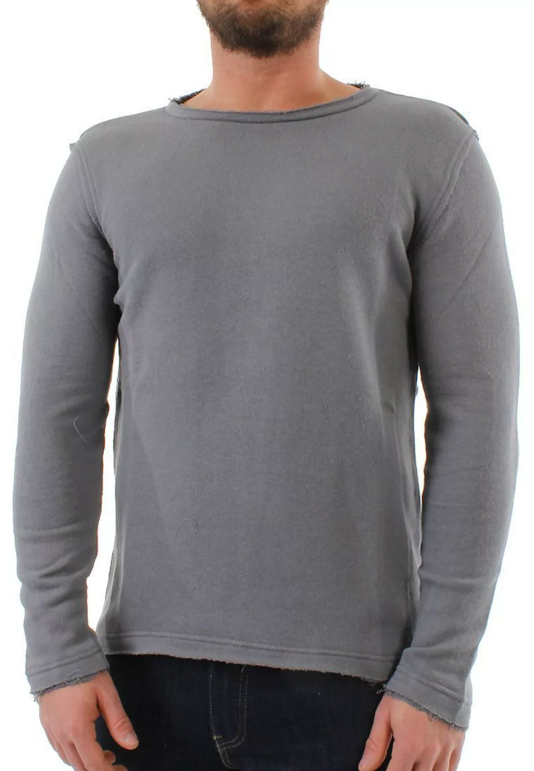 Solid Pullover Men KNIT STORM Mid Grey günstig online kaufen