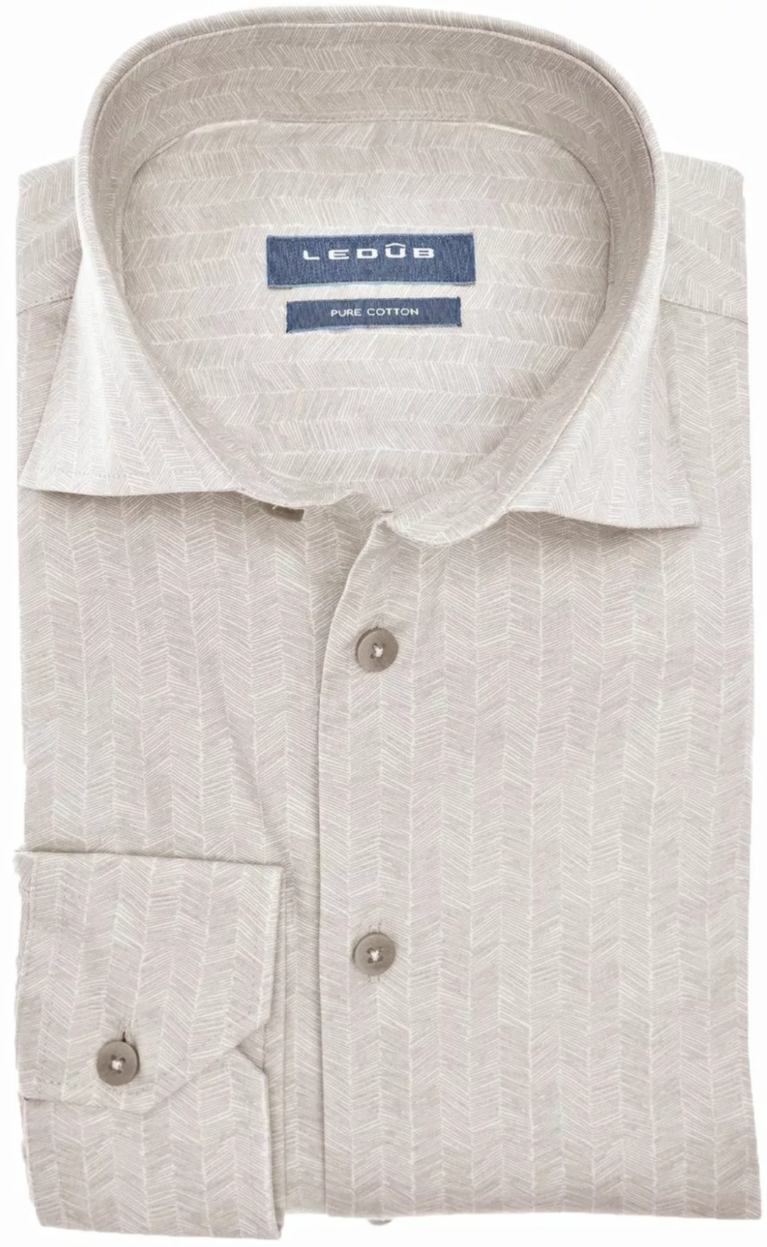 Ledub Hemd Druck Beige - Größe 44 günstig online kaufen