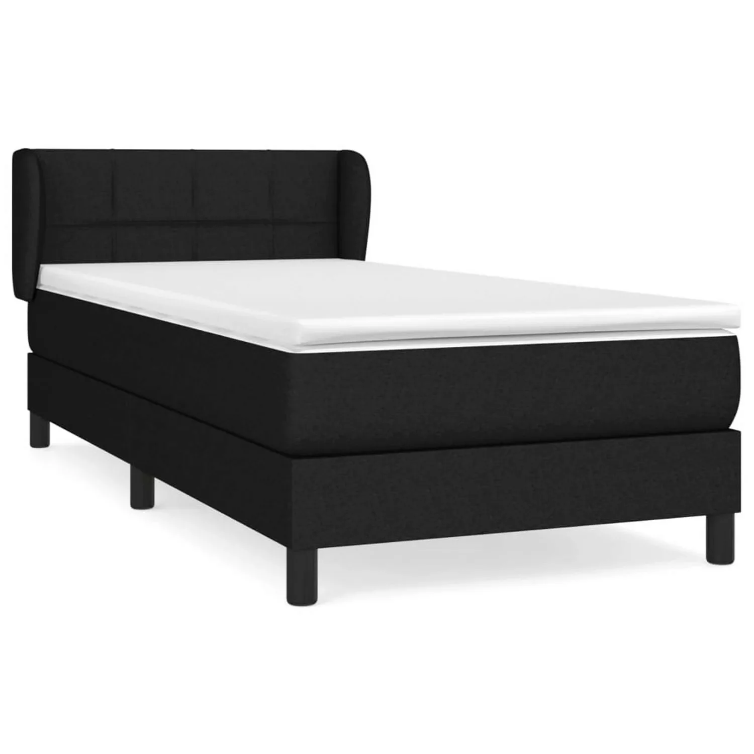 vidaXL Boxspringbett mit Matratze Schwarz 90x200 cm Stoff1466642 günstig online kaufen