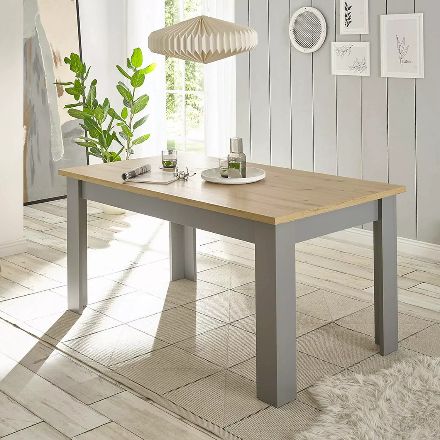 Esszimmer Tisch in grau mit Artisan Eiche Nb. CHATHAM-61, B/H/T ca. 160/76/ günstig online kaufen