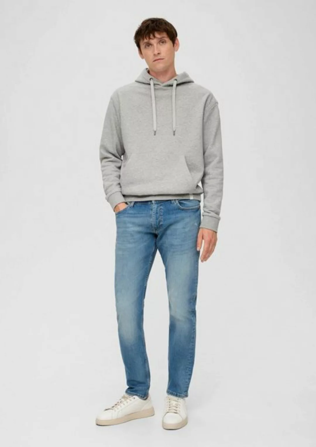 QS Stoffhose Jeans Rick / Slim Fit / Mid Rise / Slim Leg Label-Patch, Wasch günstig online kaufen