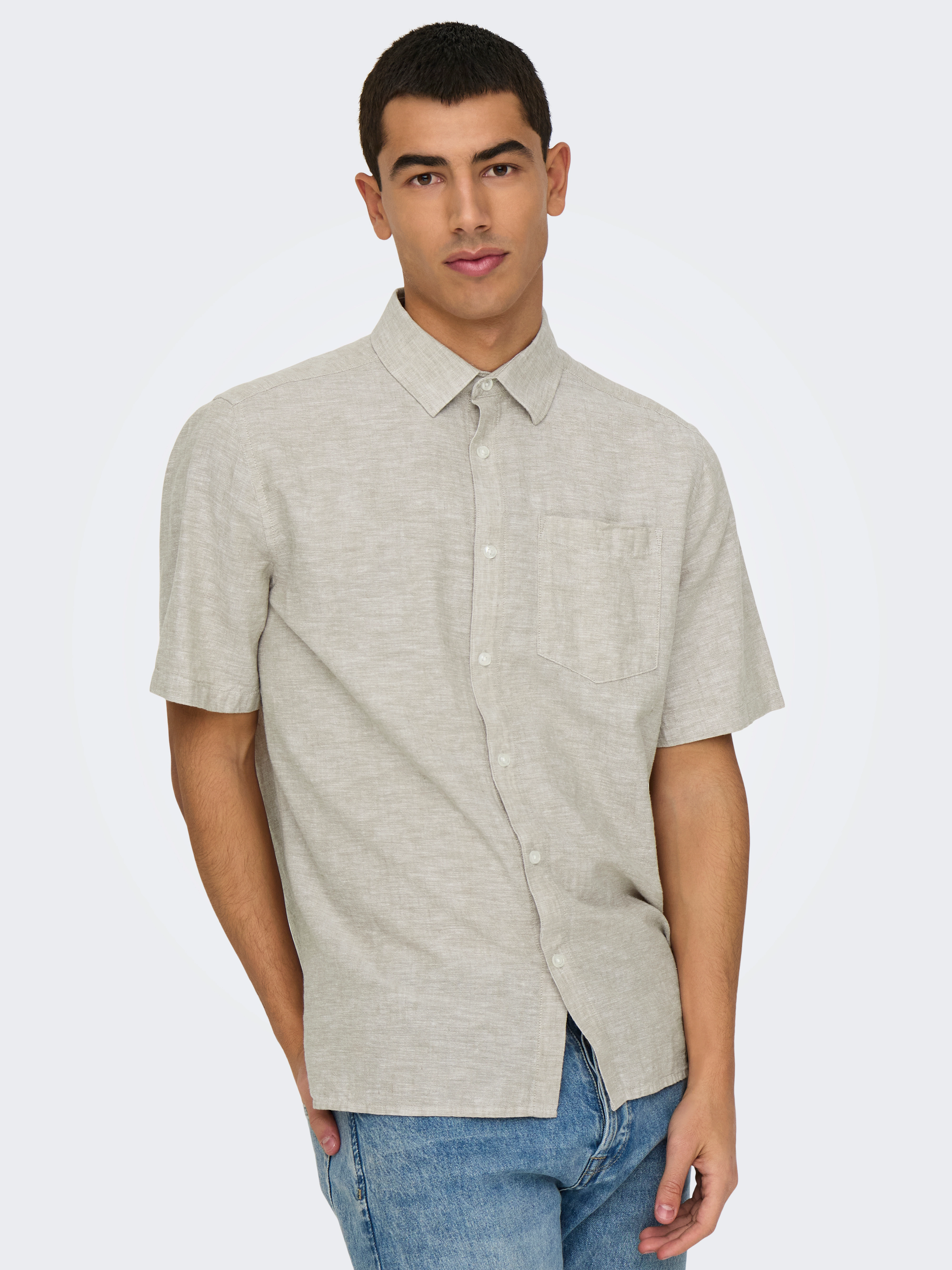 ONLY & SONS Kurzarmhemd "ONSCAIDEN LIFE REG SS 1 PKT SHIRT" günstig online kaufen