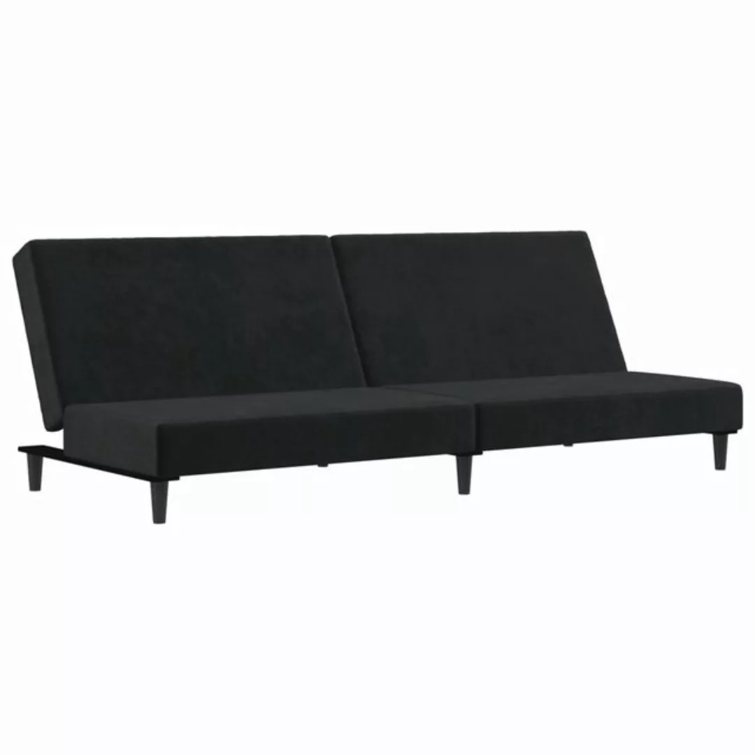 vidaXL Schlafsofa, Sofa 2-Sitzer Schwarz Samt günstig online kaufen