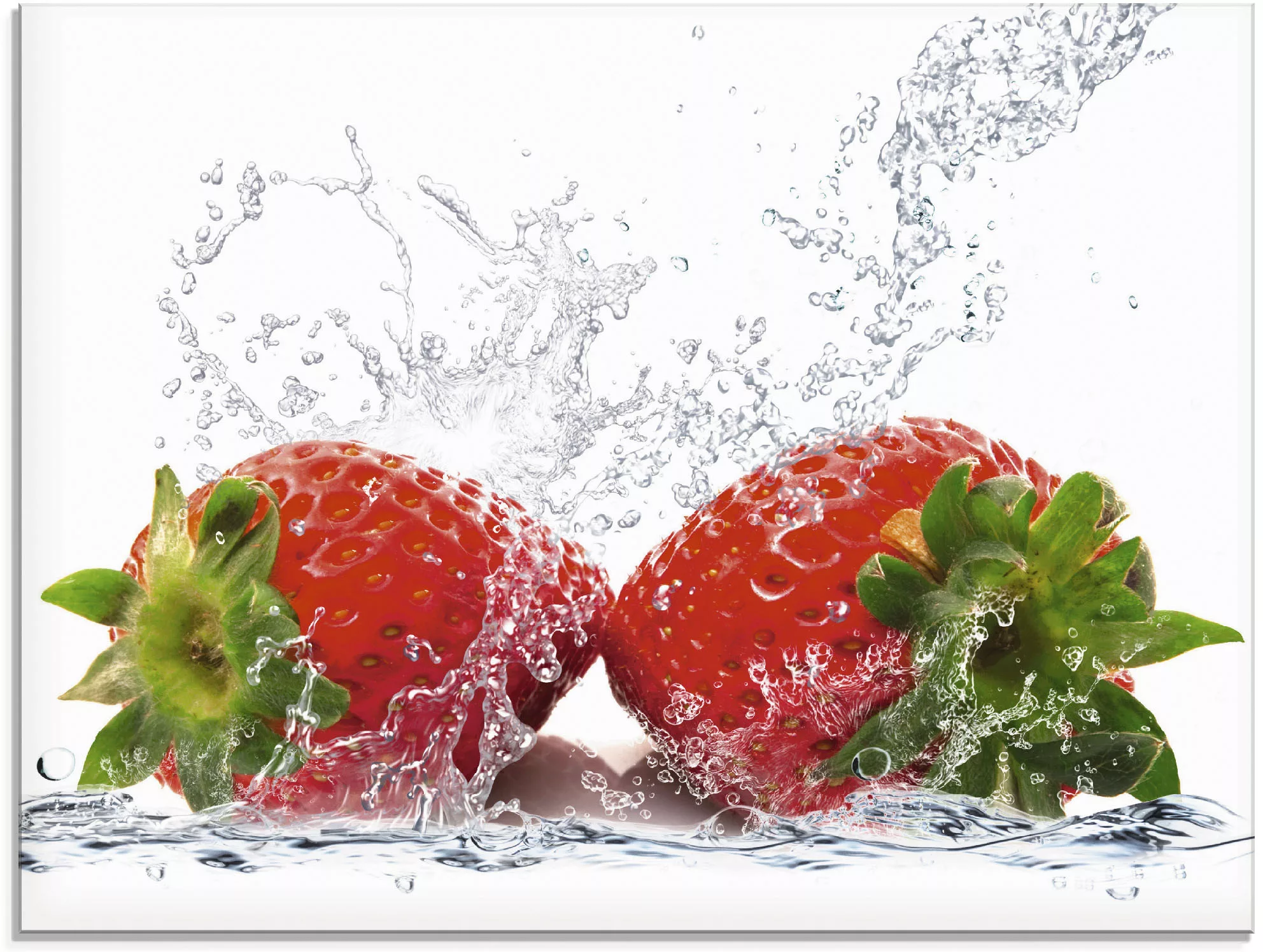 Artland Glasbild »Erdbeeren mit Spritzwasser«, Lebensmittel, (1 St.), in ve günstig online kaufen