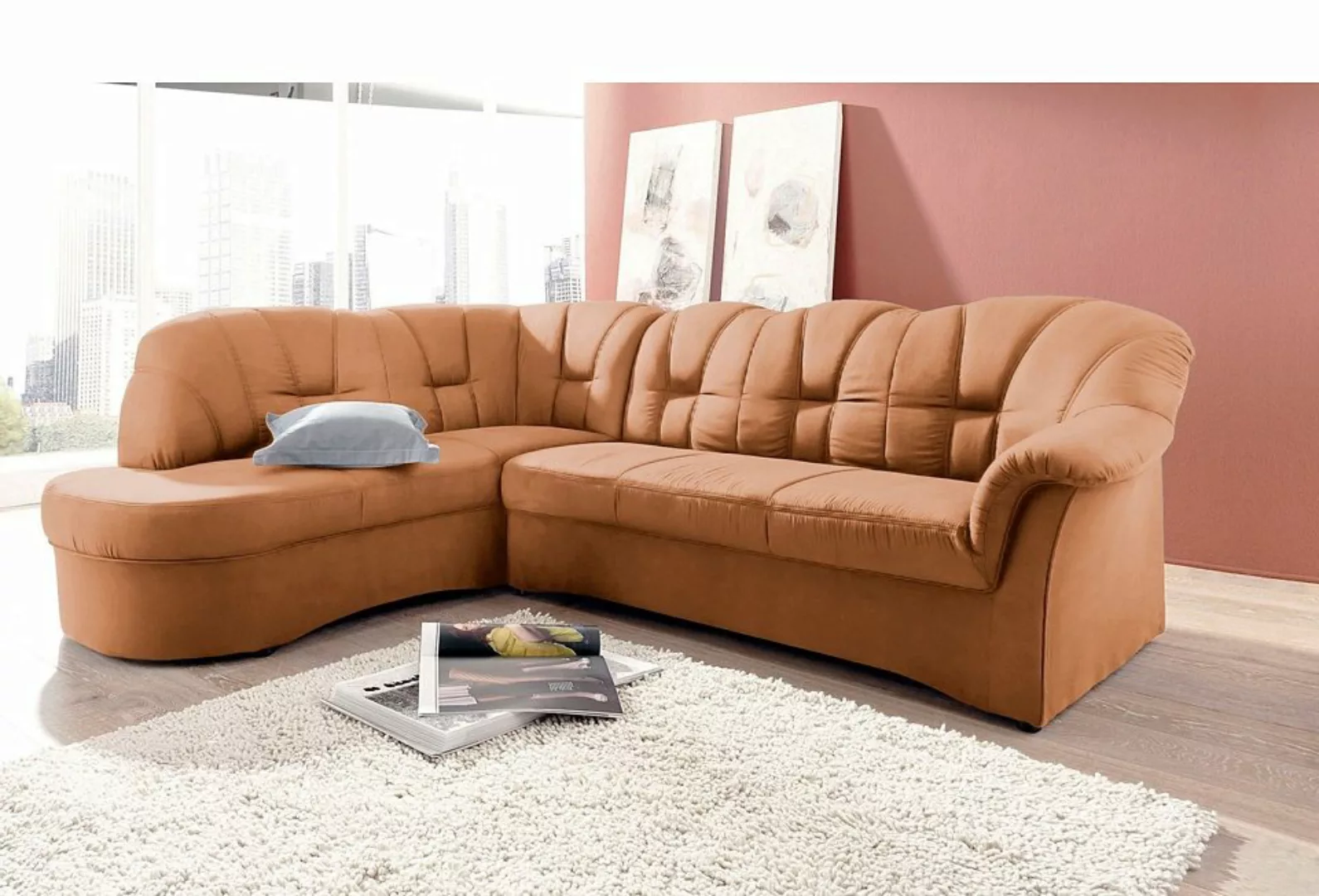 DOMO collection Ecksofa Papenburg L-Form, mit Ottomane, wahlweise mit Bettf günstig online kaufen