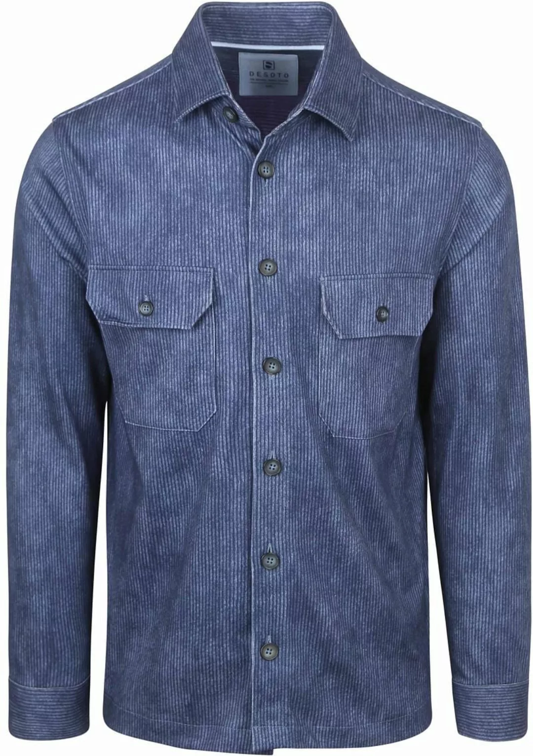 DESOTO Hemdjacke Cord Optics Blau - Größe M günstig online kaufen