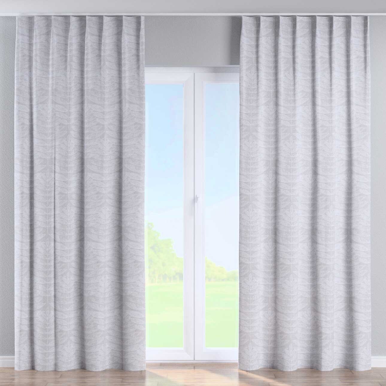 Vorhang mit flämischen 1-er Falten, weiß-grau, Sunny (143-84) günstig online kaufen
