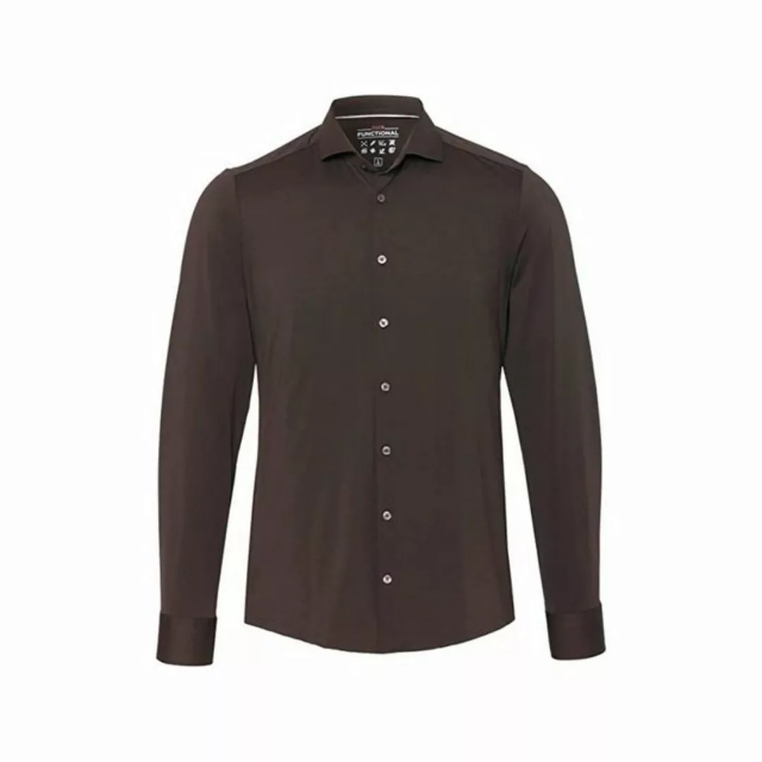 Hatico Langarmhemd braun regular fit (1-tlg) günstig online kaufen