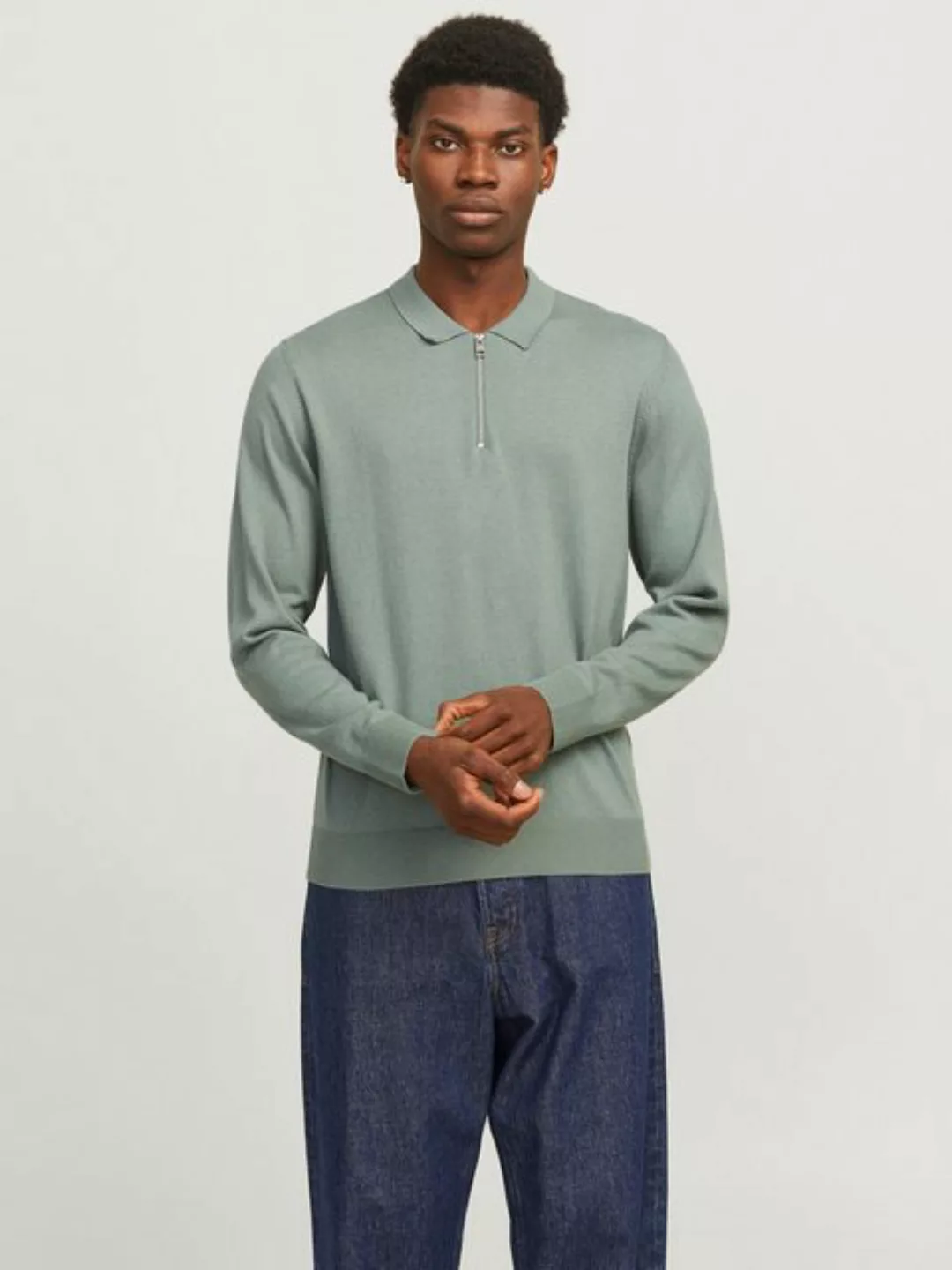 Jack & Jones Polokragenpullover "JJEEMIL KNIT POLO HALF ZIP LS NOOS", mit P günstig online kaufen