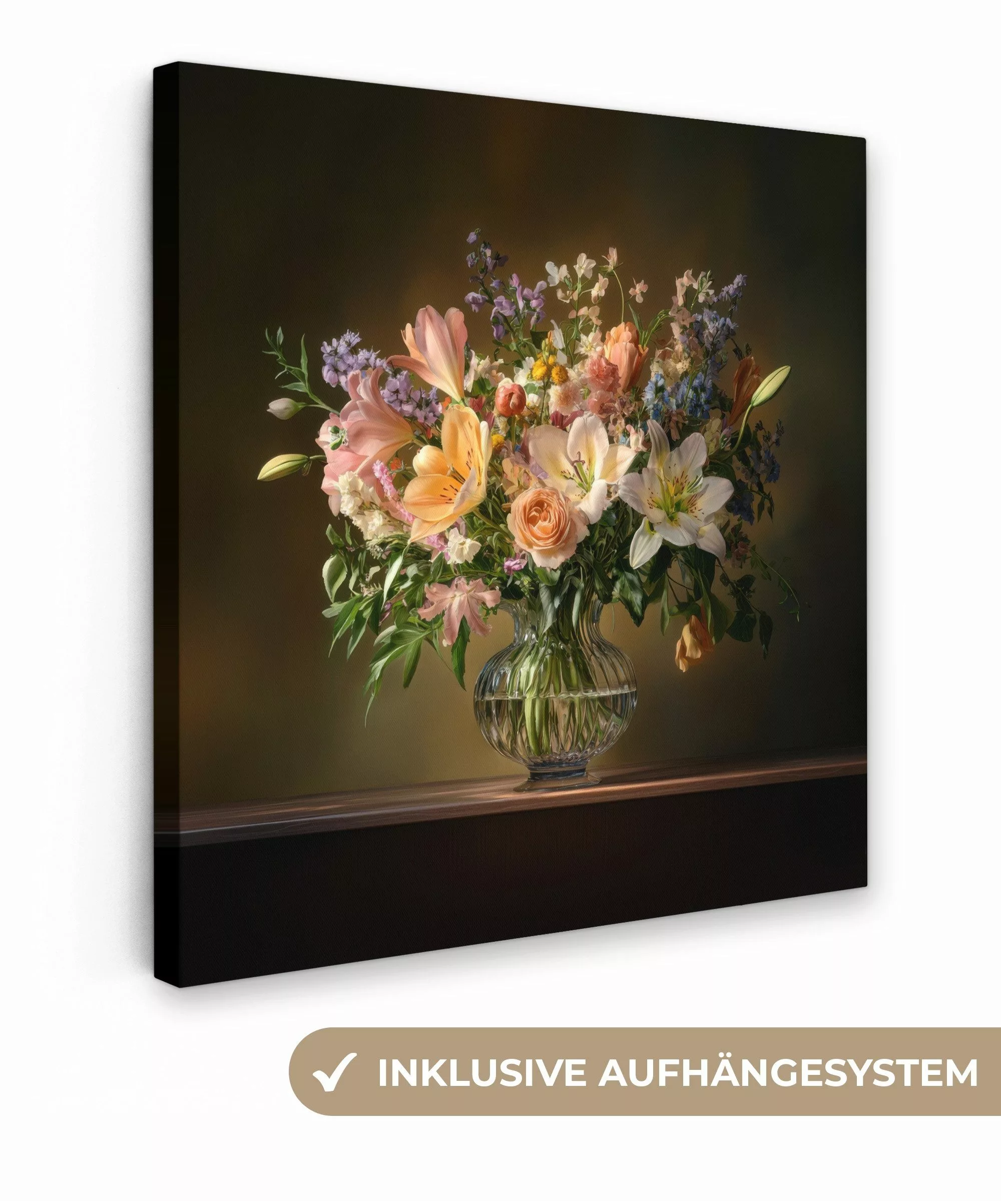 OneMillionCanvasses® Leinwandbild Gläser - Blumen - günstig online kaufen