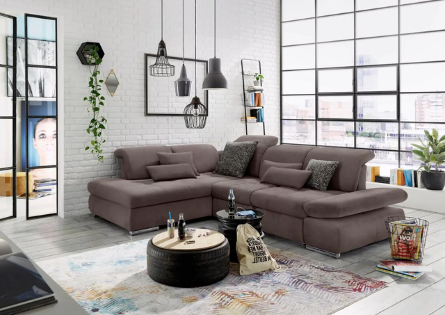 set one by Musterring Ecksofa »SO 4100 mit komfortablen Federkern und Kopft günstig online kaufen