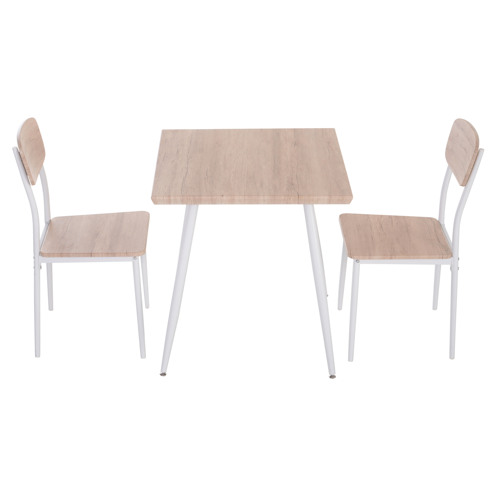 HOMCOM 3-teilige Essgruppe Sitzgruppe Esstisch Set MDF + Metall Naturholzma günstig online kaufen