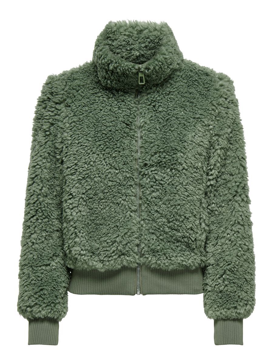 ONLY Sherpa Bomber Jacke Damen Grün günstig online kaufen