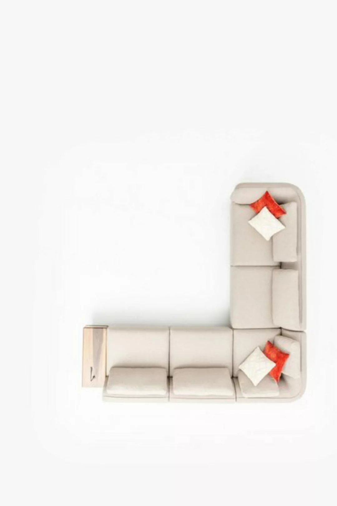 JVmoebel Ecksofa Beige Ecksofa L Form Wohnzimmer Design Möbel Polstersofa 3 günstig online kaufen