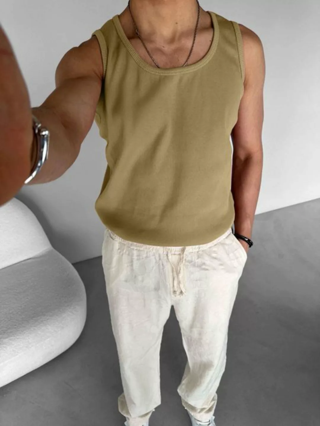 Abluka T-Shirt OVERSIZE TANKTOP LIGHT BROWN günstig online kaufen