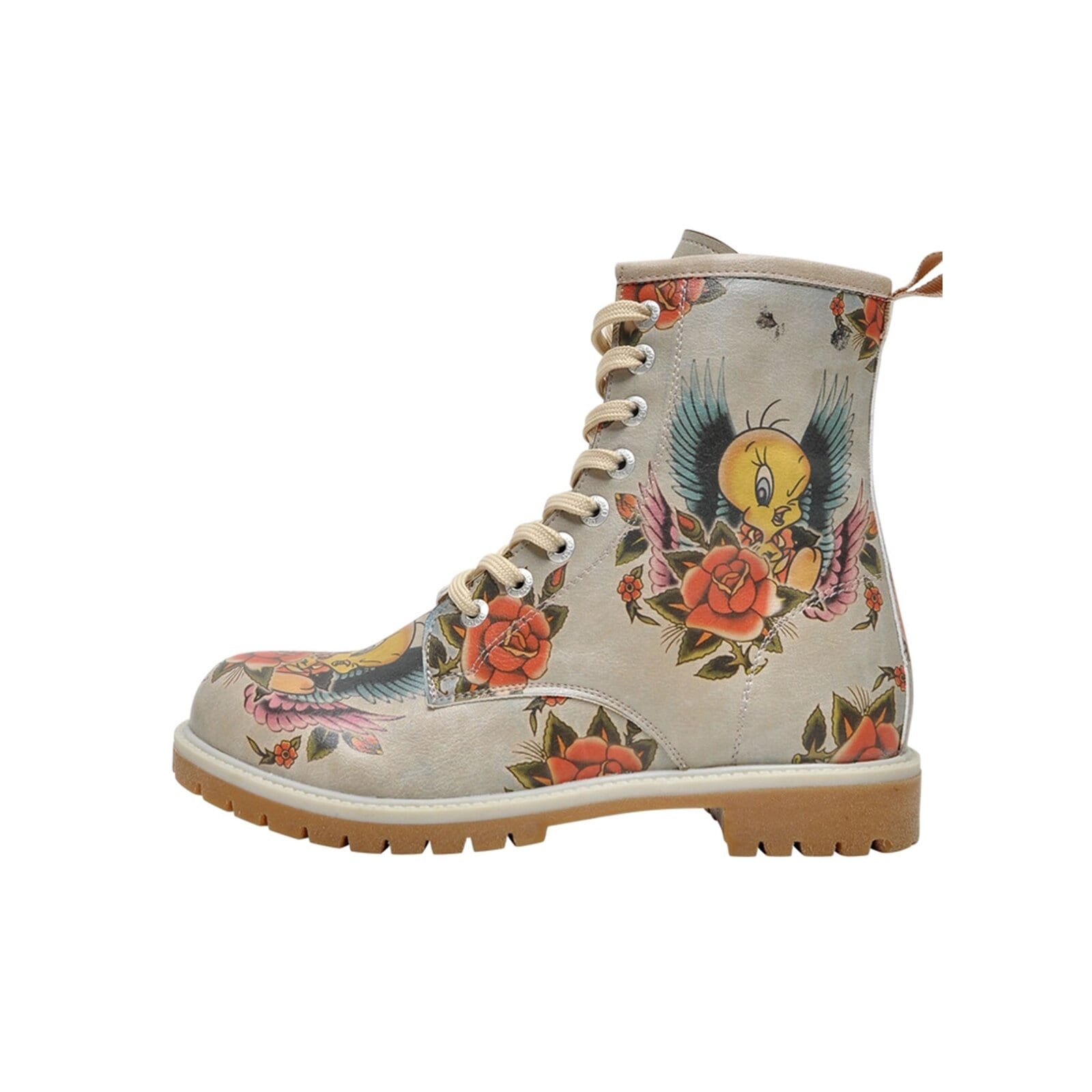 DOGO Schnürboots "Damen Wb Long Boots Tweety With Roses 36 farbig Vegan Dam günstig online kaufen