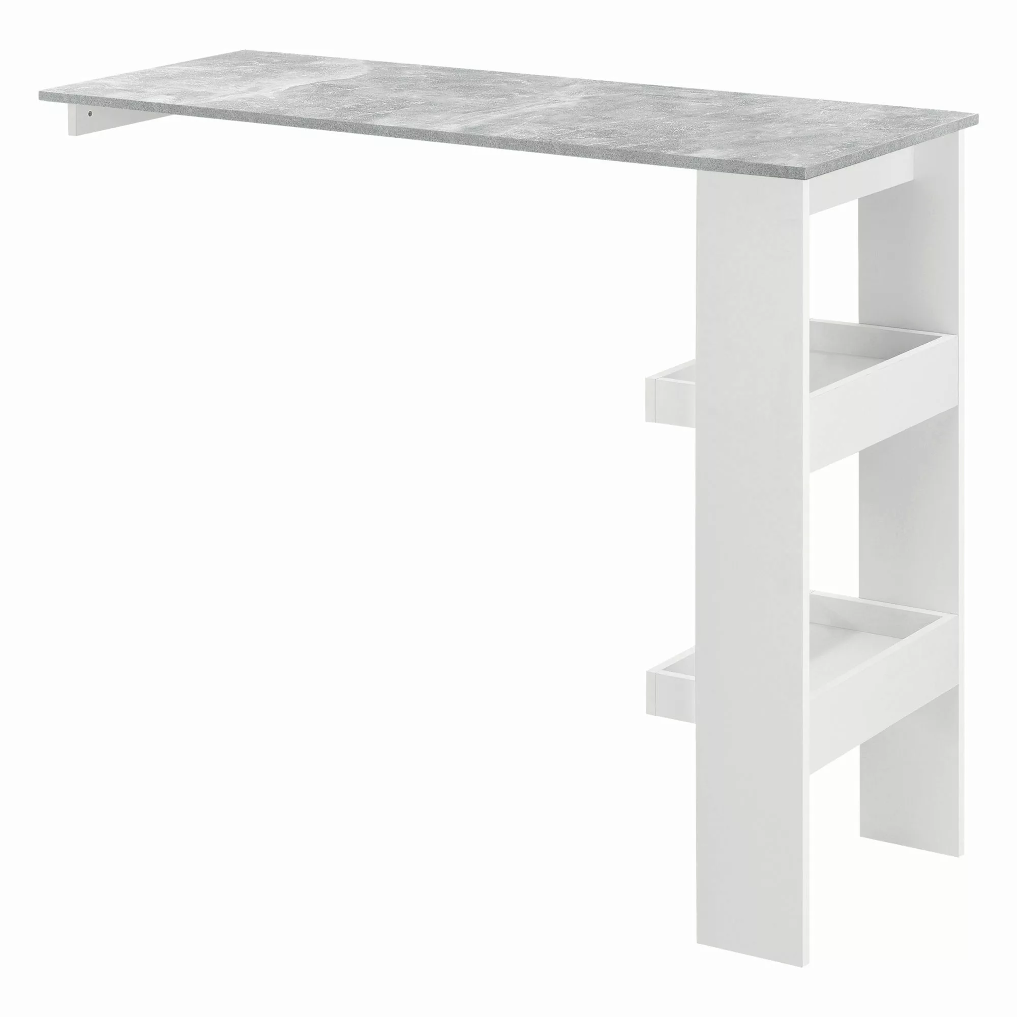 en.casa Bartisch, Bromölla Stehtisch 120x45x106cm Weiß/Betonoptik günstig online kaufen