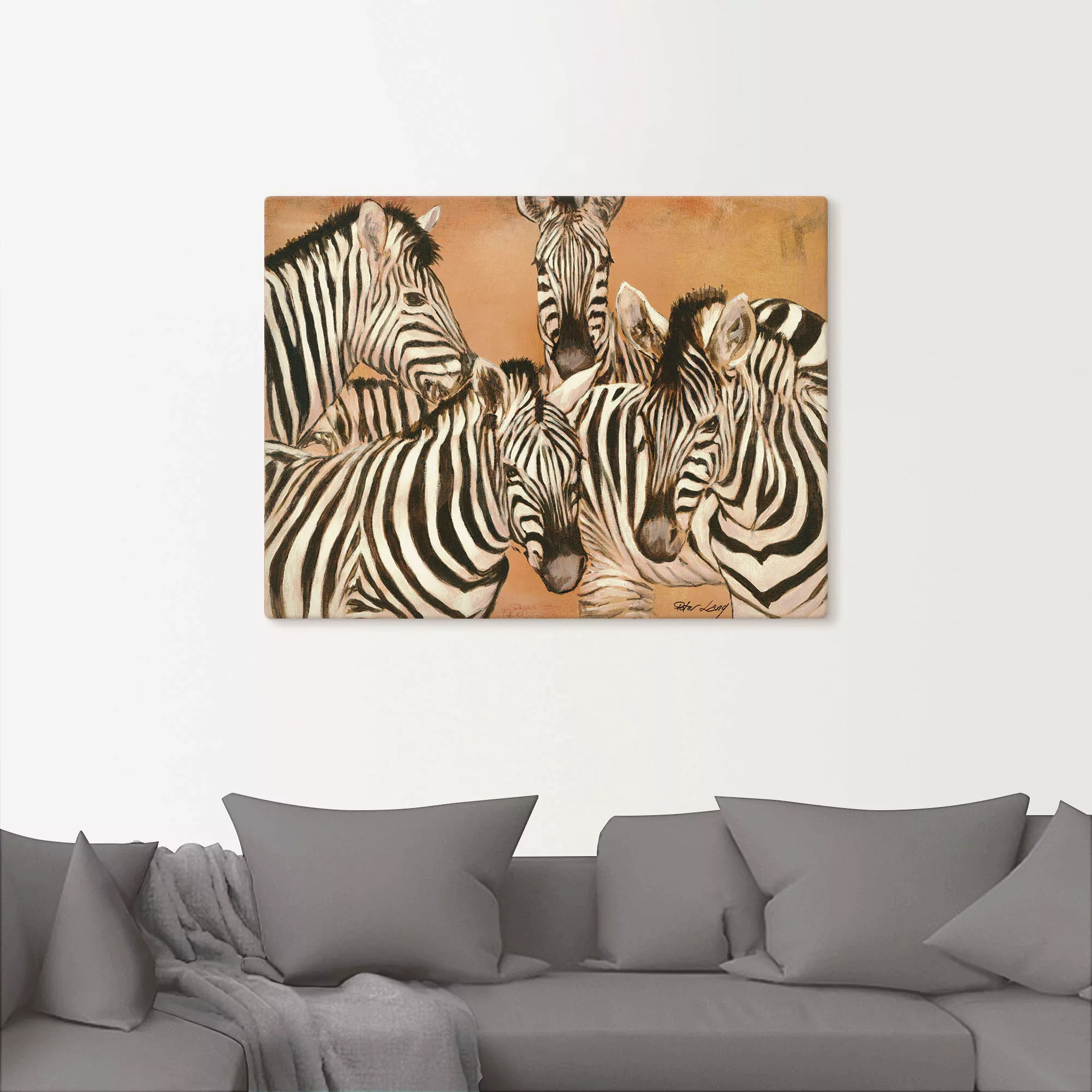 Artland Wandbild "Zebras", Wildtiere, (1 St.), als Leinwandbild, Poster in günstig online kaufen