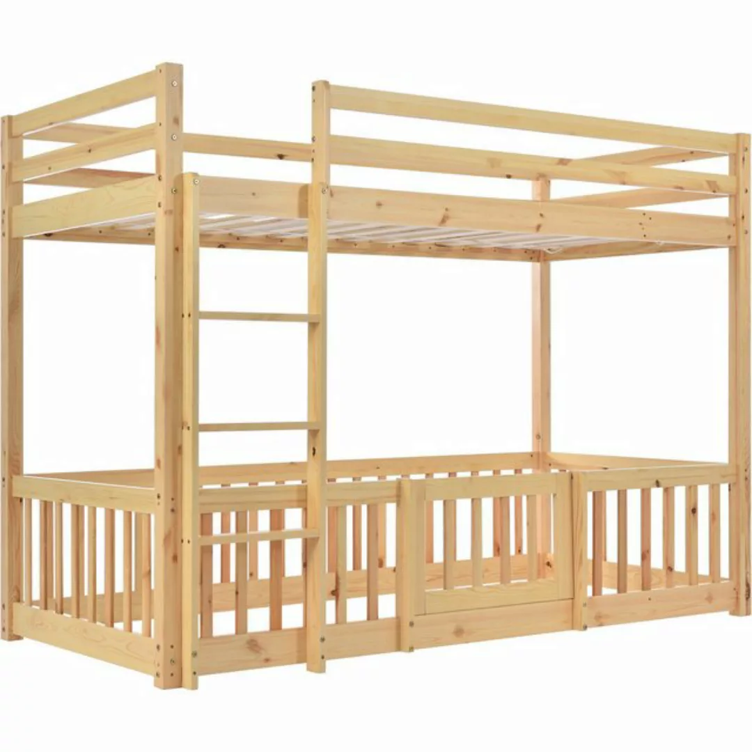 DOPWii Etagenbett 200x90cm Etagenbett mit Treppe,Zäune und Türchen,Holzbett günstig online kaufen