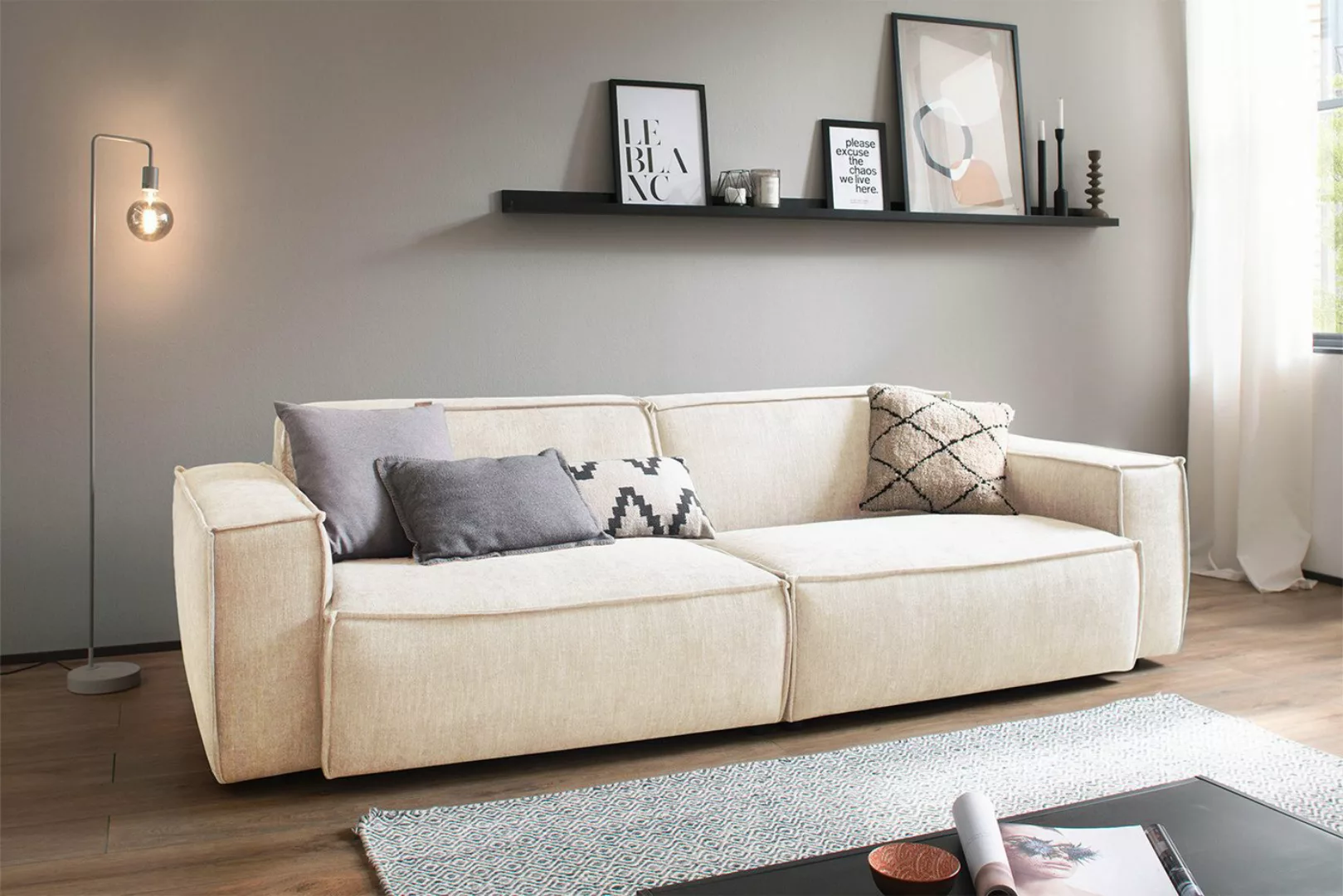 KAWOLA Sofa SAMU, Couch Stoff 2-Sitzer oder 3-Sitzer verschiedene Farben günstig online kaufen