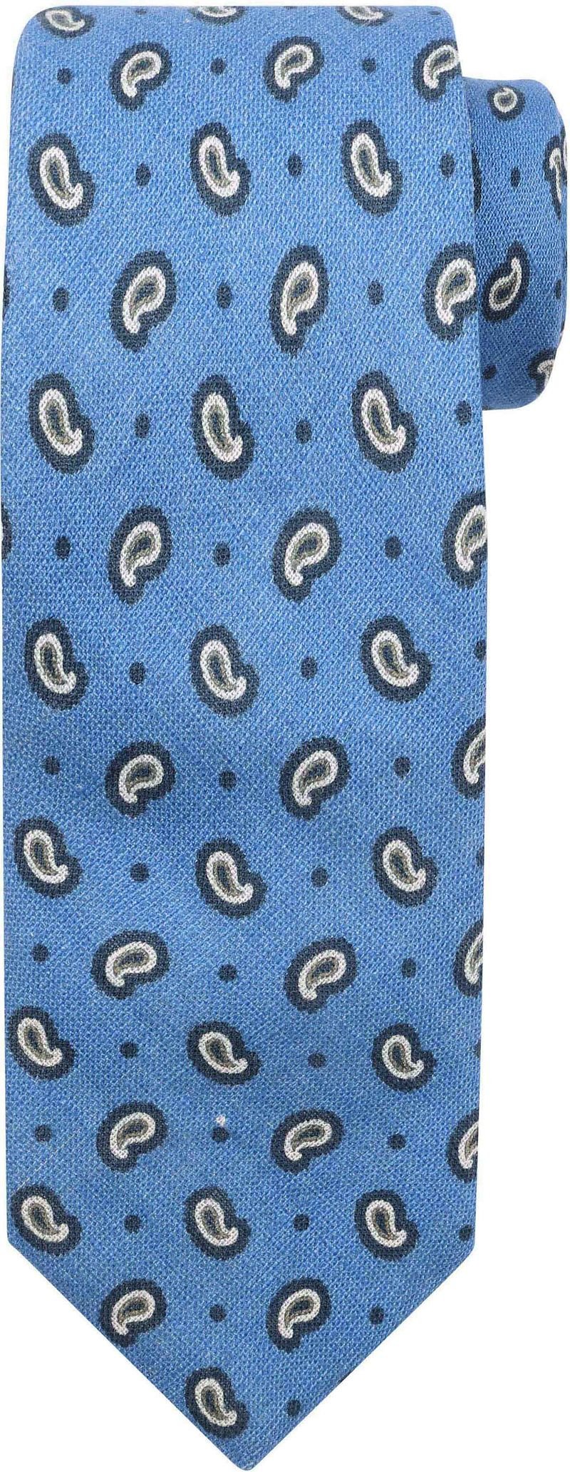 Krawatte Leinen Paisley Blau - günstig online kaufen