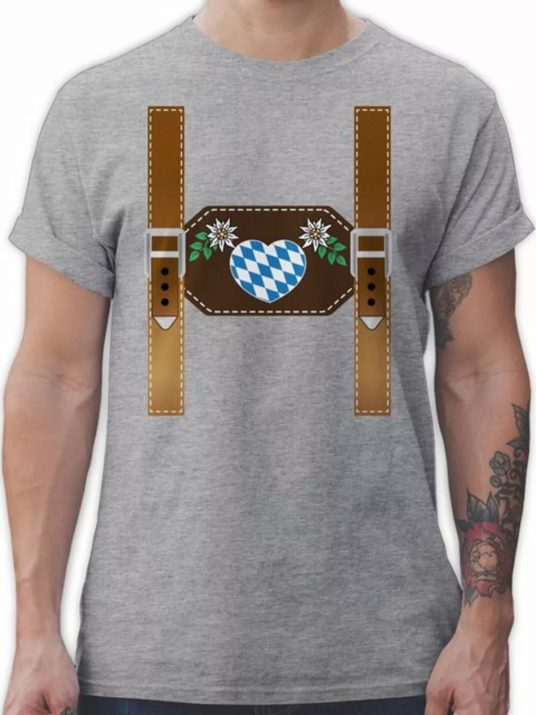 Shirtracer T-Shirt Lederhose - Herz Bayern Mode für Oktoberfest Herren günstig online kaufen