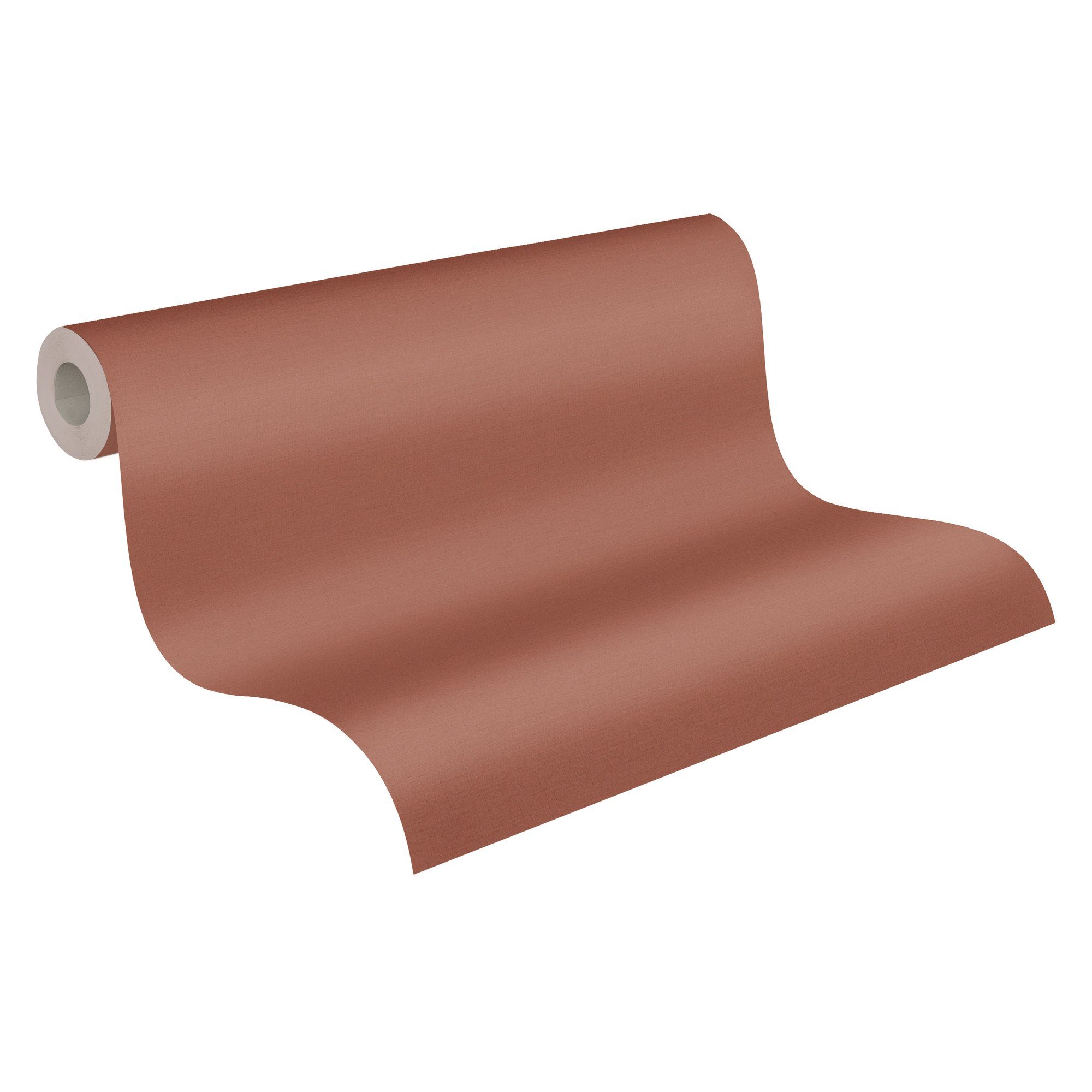 Bricoflor Terracotta Tapete für Wohnzimmer und Küche Uni Vliestapete in Ros günstig online kaufen