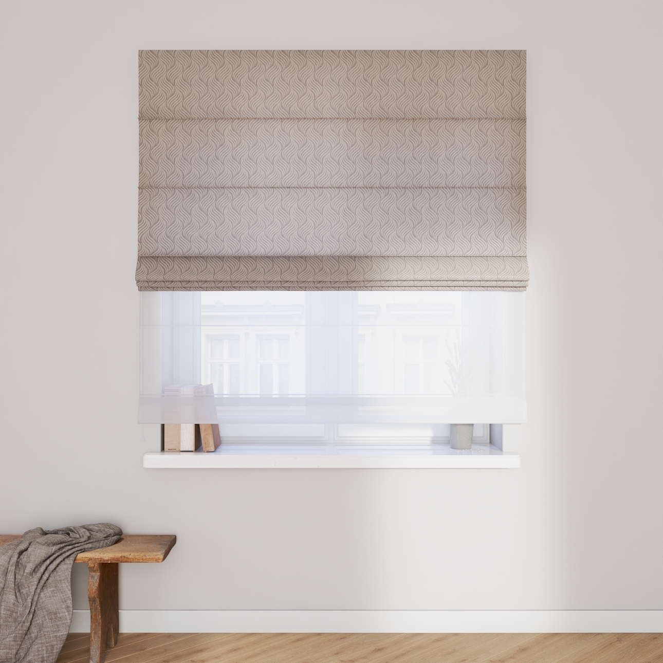 Dekoria Doppelraffrollo Duo, grau-beige, 120 x 150 cm günstig online kaufen