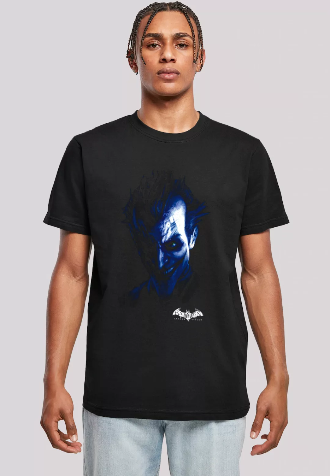 F4NT4STIC T-Shirt "DC Comics Batman Arkham Asylum Joker Face Distress", Pri günstig online kaufen