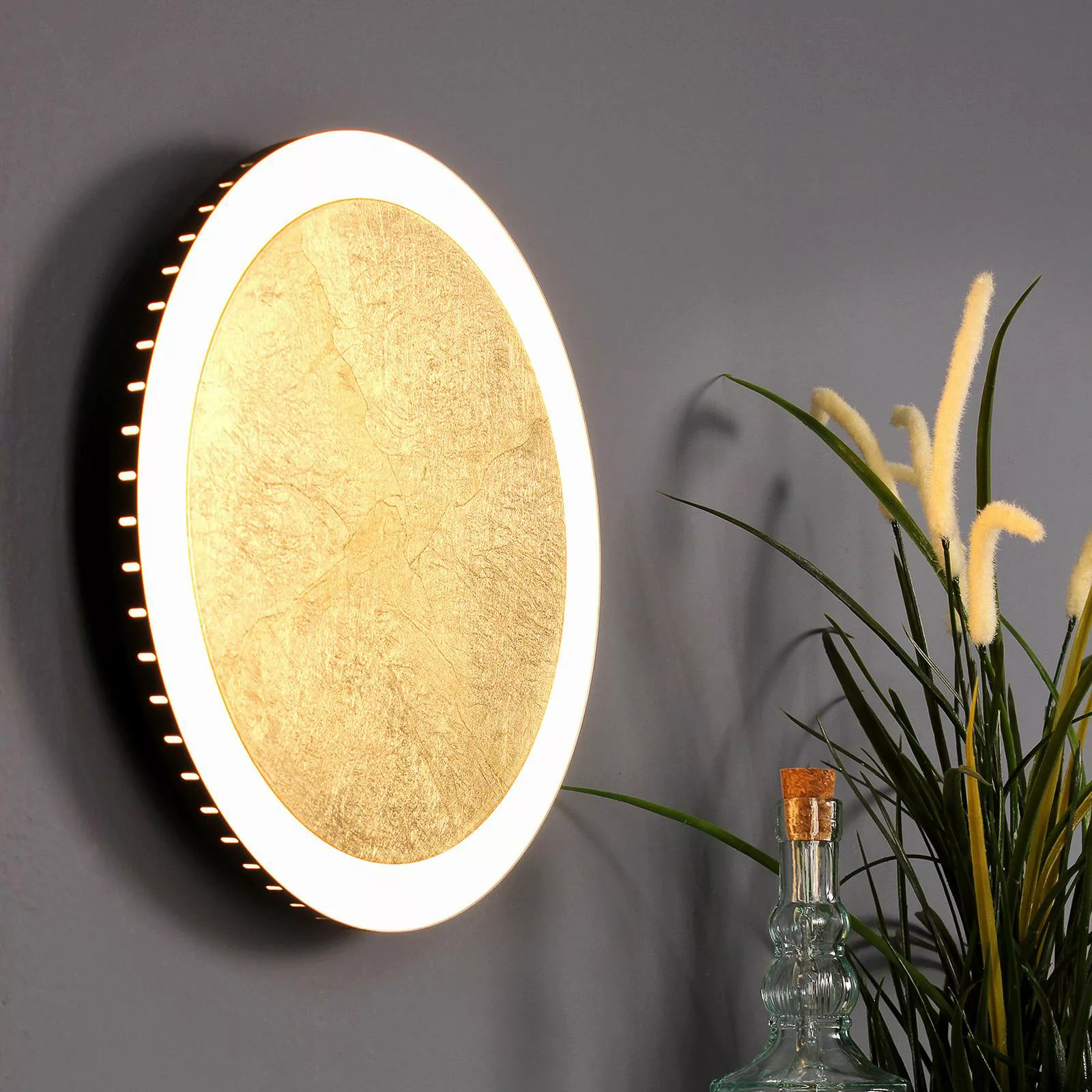 LED-Wandleuchte Moon Ø 50 cm, gold günstig online kaufen