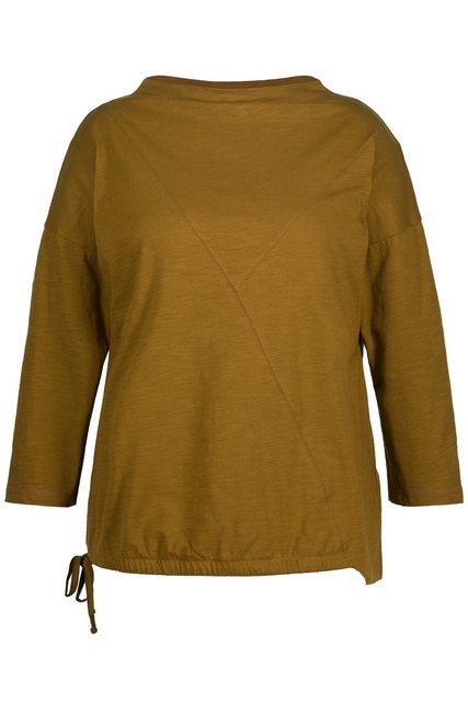 Ulla Popken Rundhalsshirt Shirt Oversized Stehkragen 3/4-Arm Biobaumwolle günstig online kaufen