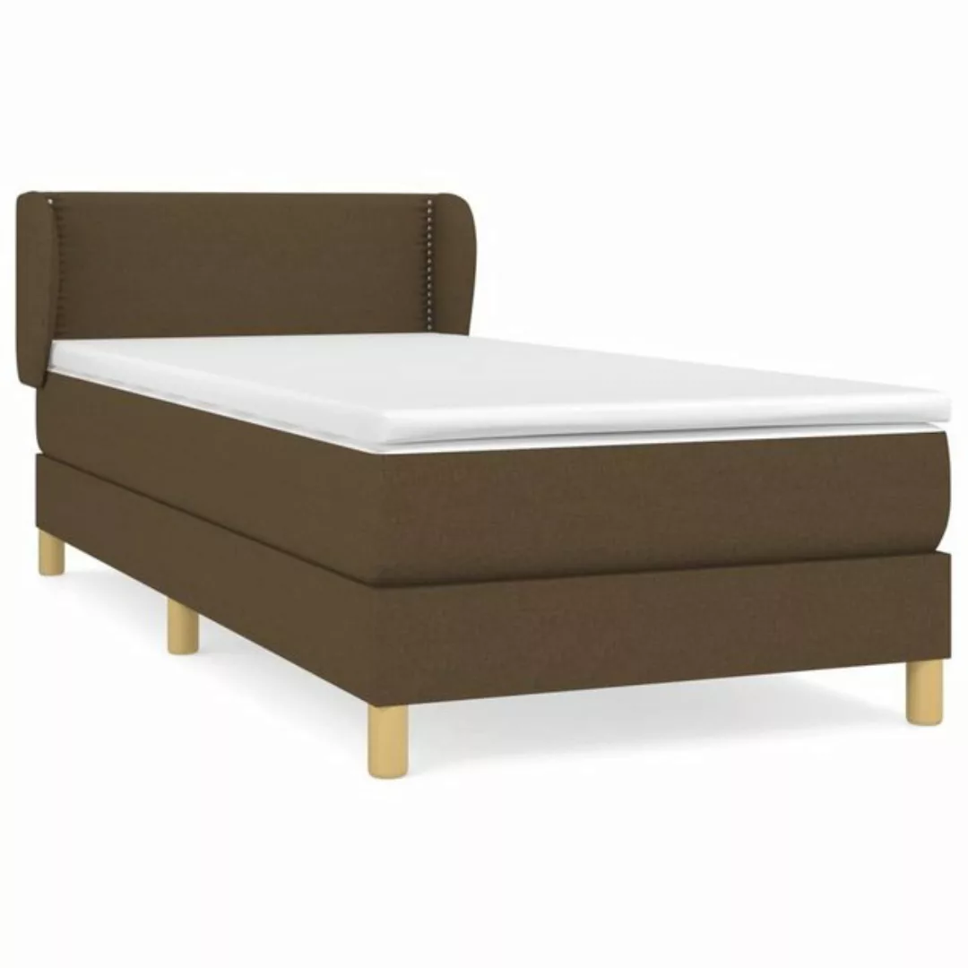 vidaXL Bettgestell Boxspringbett mit Matratze Dunkelbraun 100x200 cm Stoff günstig online kaufen