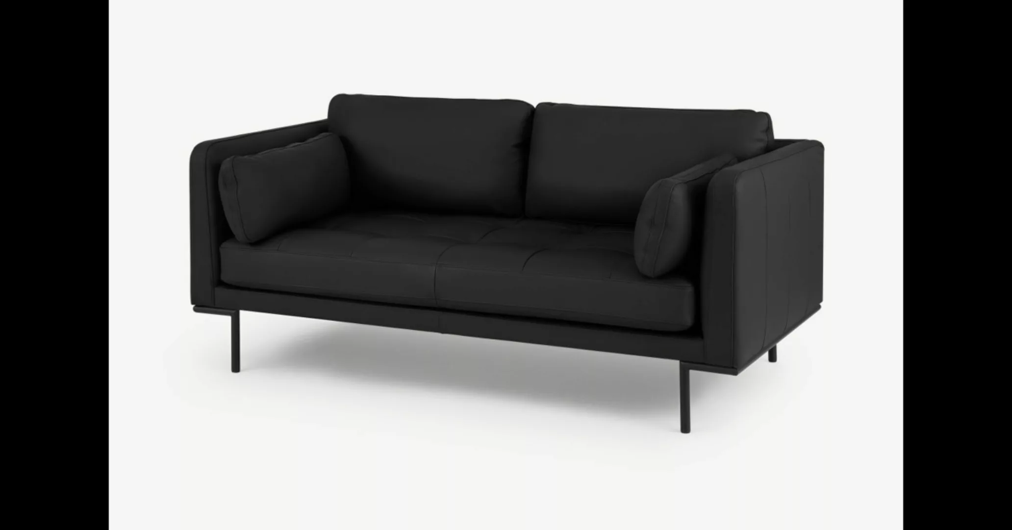 Harlow grosses 2-Sitzer Sofa, Leder in Schwarz - MADE.com günstig online kaufen