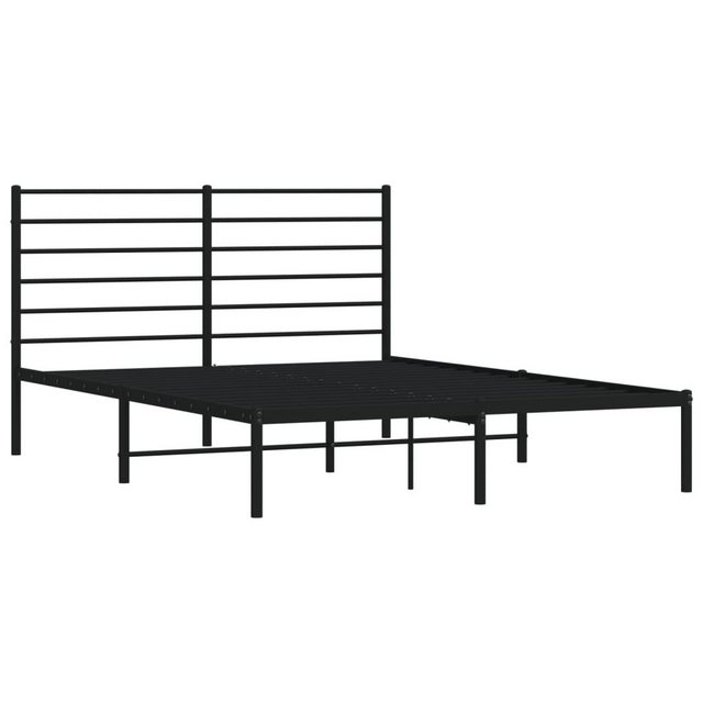 vidaXL Bettgestell Bettrahmen mit Kopfteil Metall Schwarz 140x200 cm Bett B günstig online kaufen