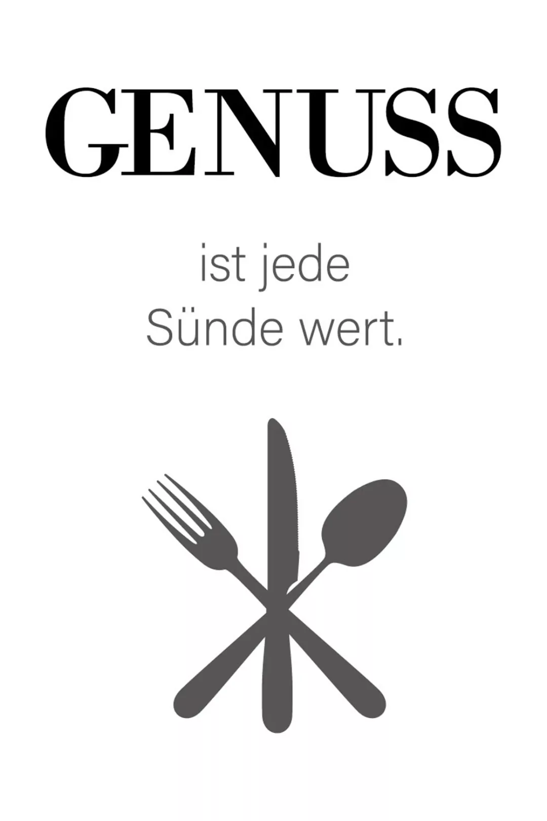 queence Wanddekoobjekt "GENUSS", Stahlschild mit Spruch, Wanddekoration für günstig online kaufen