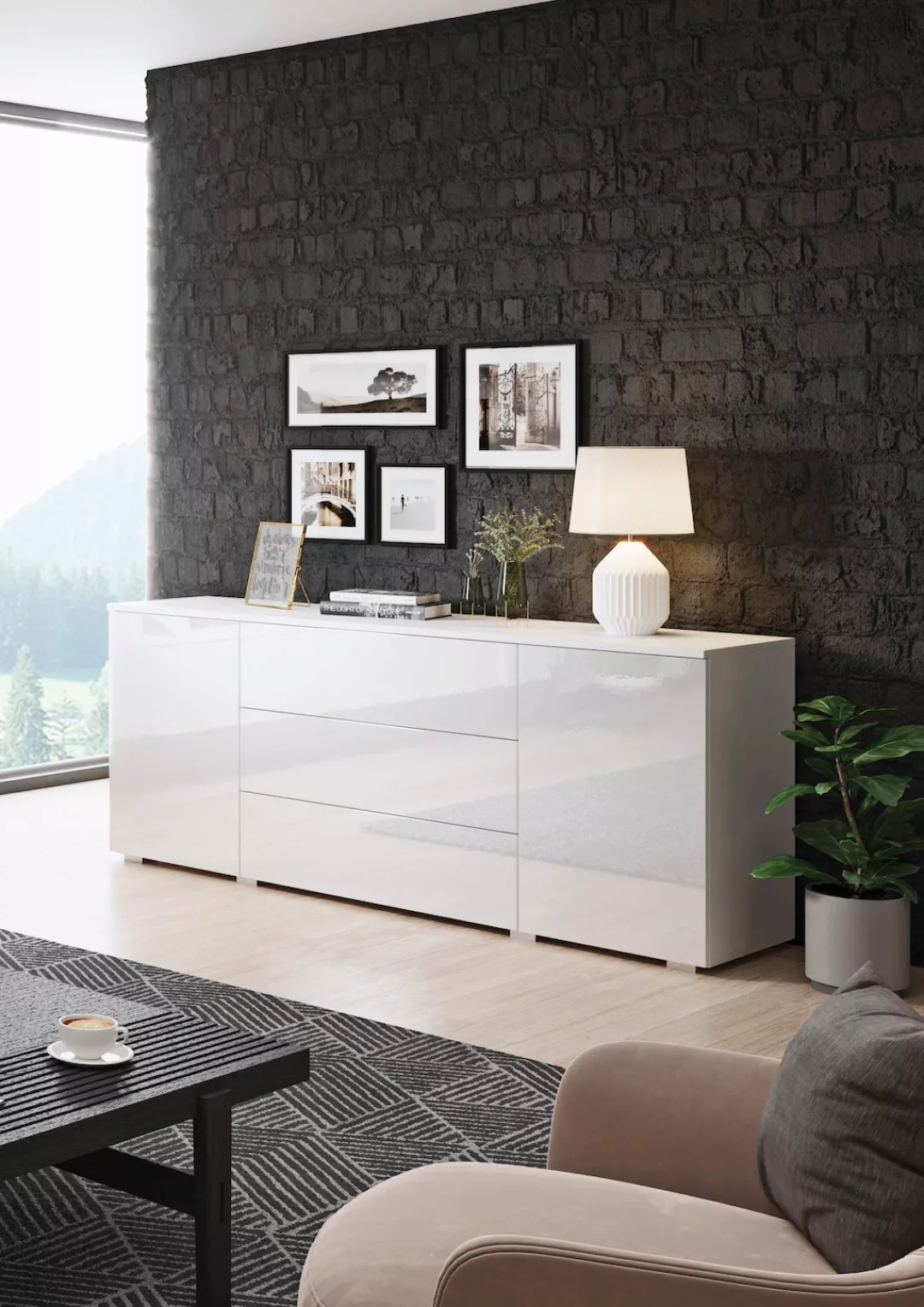 INOSIGN Sideboard "PARIS", (1 St.), Moderne 150cm breite grifflose Kommode, günstig online kaufen