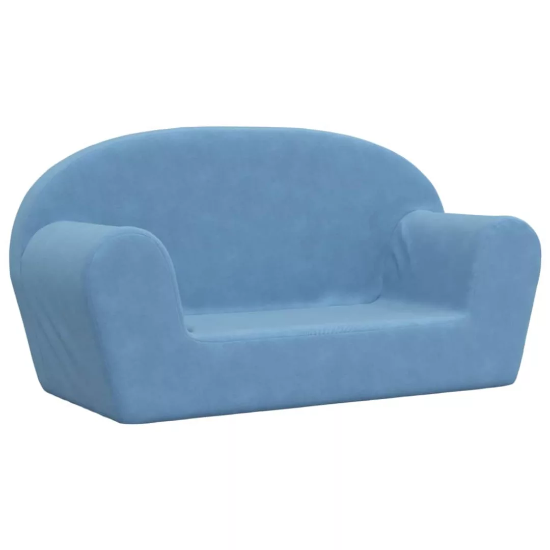 Vidaxl Kindersofa 2-sitzer Blau Weich Plüsch günstig online kaufen