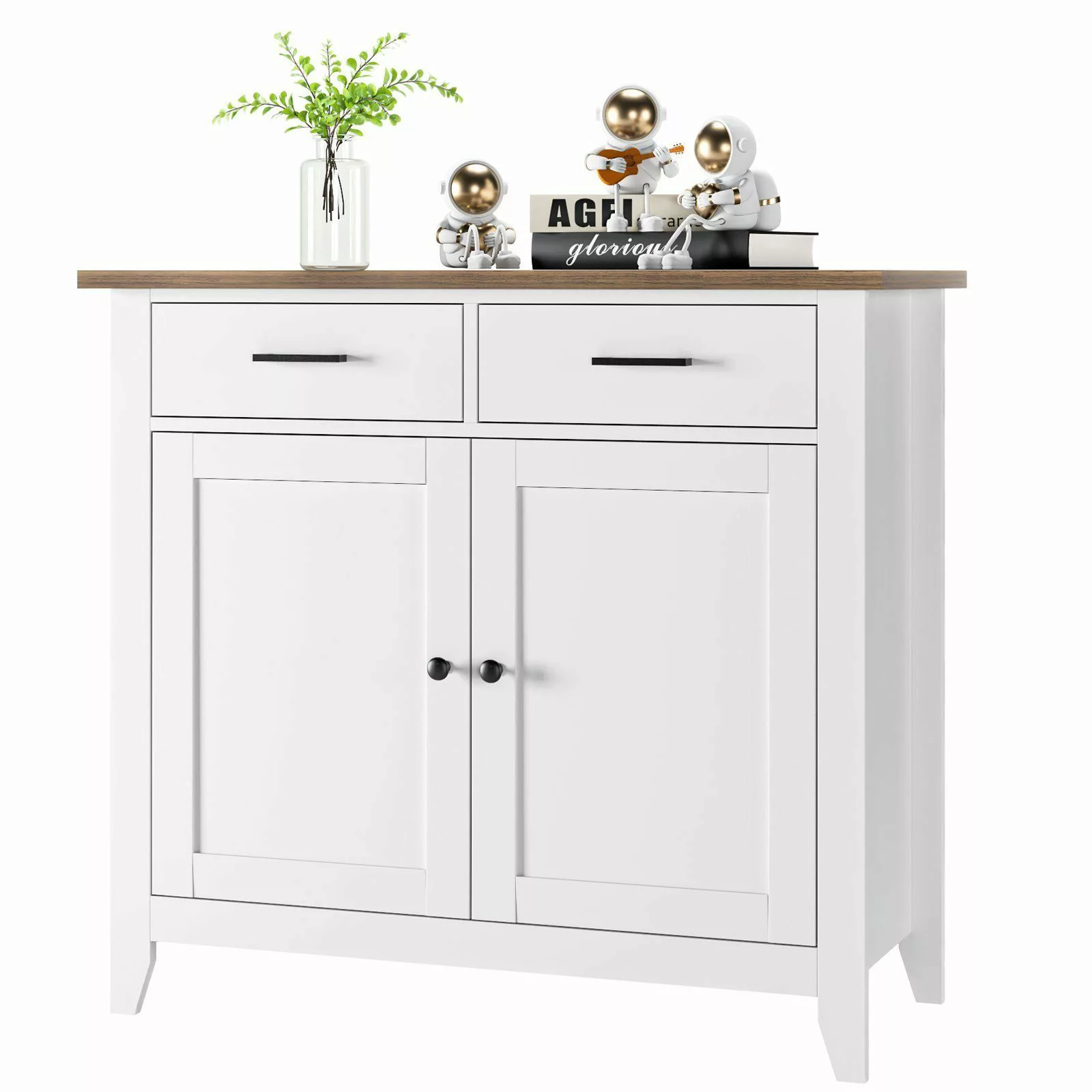 HOMECHO Buffet Sideboard Weiß Küchenschrank mit günstig online kaufen
