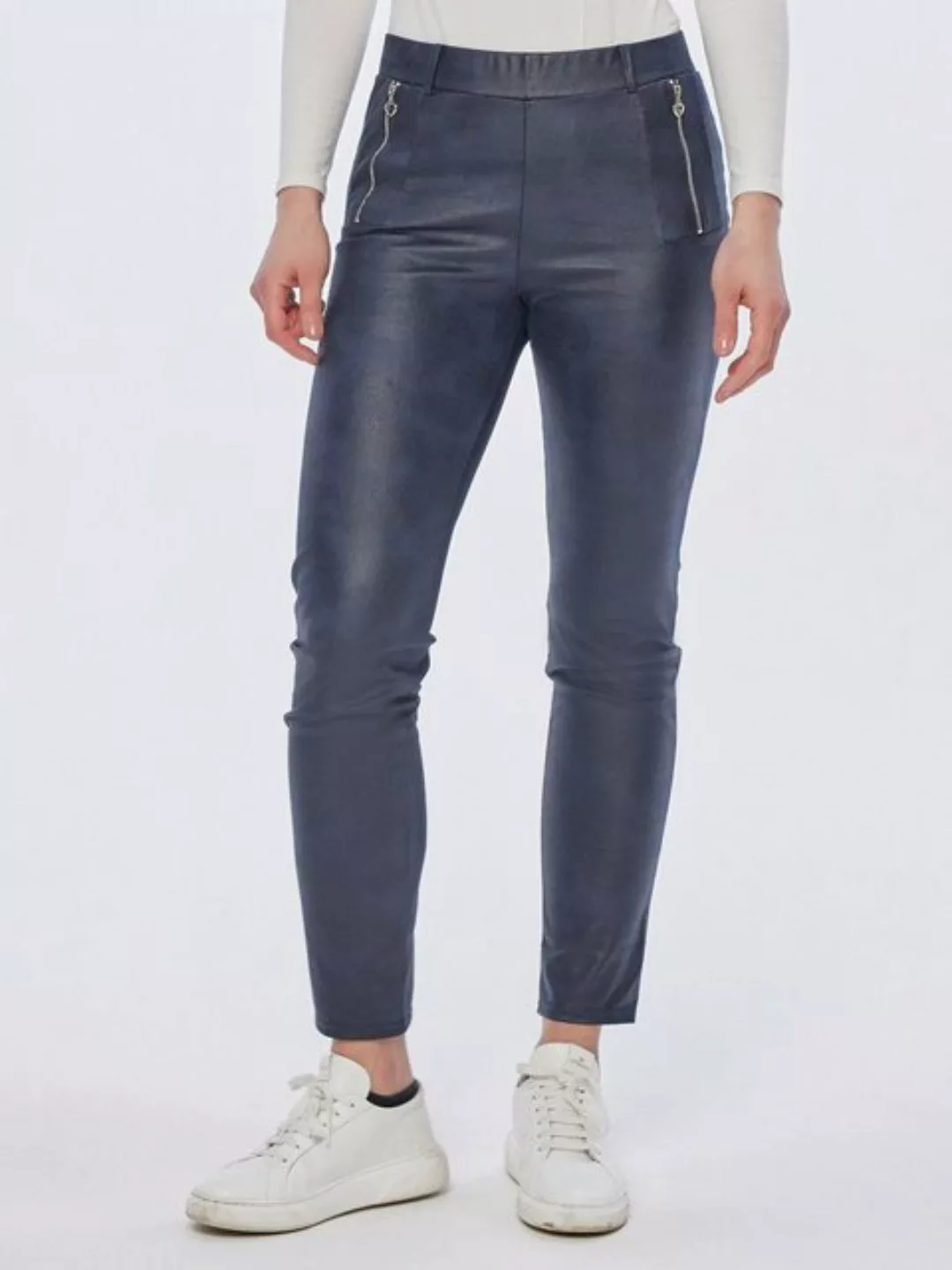 MONACO blue Lederimitathose Treggings figurbetont in Lammnappalederoptik günstig online kaufen