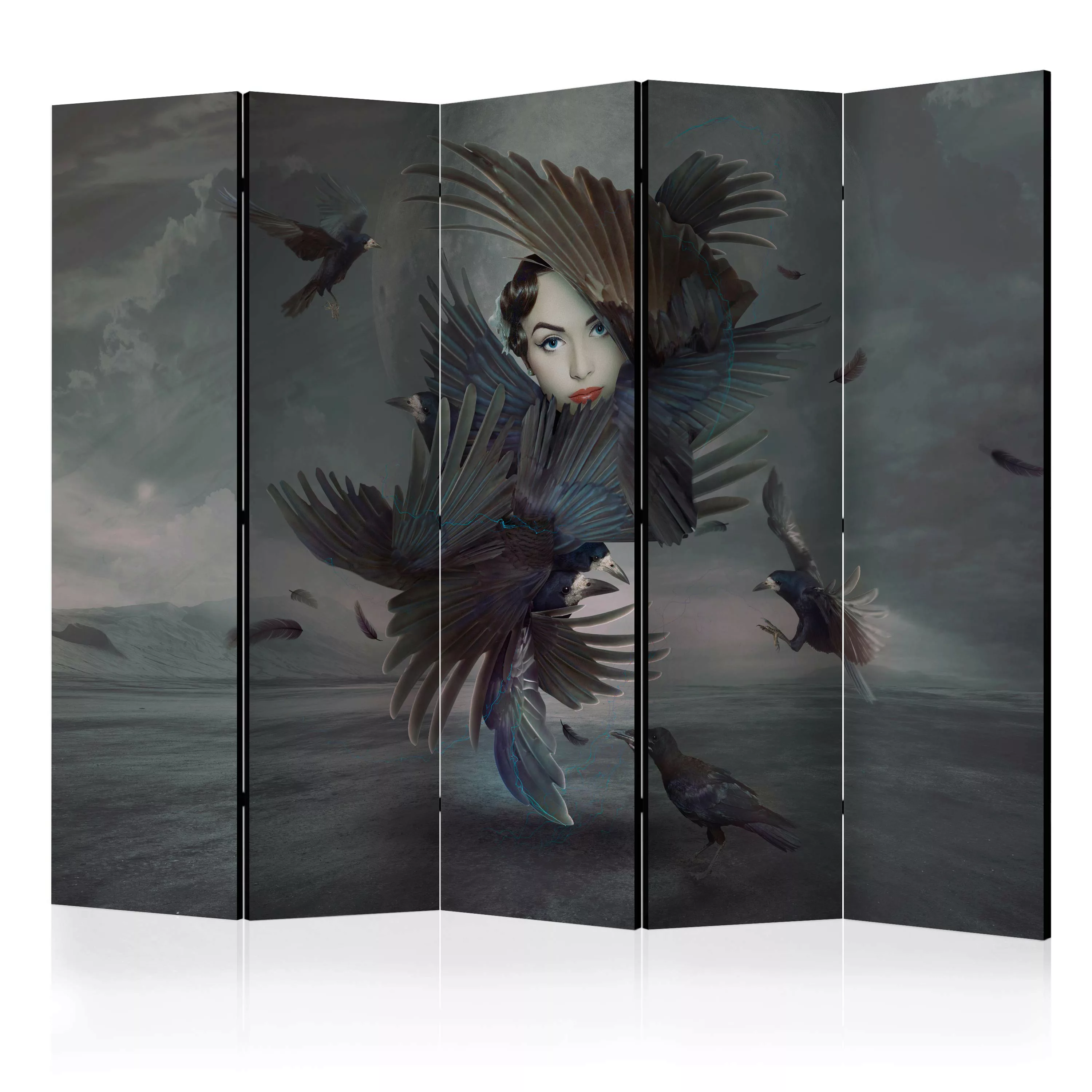 5-teiliges Paravent - Covered In Feathers Ii [room Dividers] günstig online kaufen