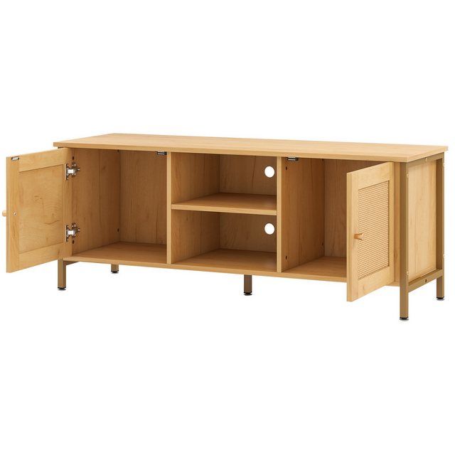 KOMFOTTEU TV-Schrank Fernsehtisch mit offenen Regalen, 120 x 40 x 48 cm günstig online kaufen