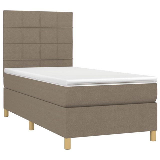 vidaXL Bettgestell Boxspringbett mit Matratze LED Taupe 90x200 cm Stoff Bet günstig online kaufen