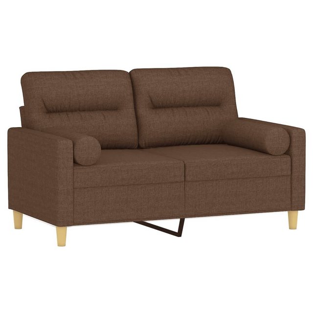 vidaXL Sofa 2-Sitzer-Sofa mit Zierkissen Braun 120 cm Stoff günstig online kaufen