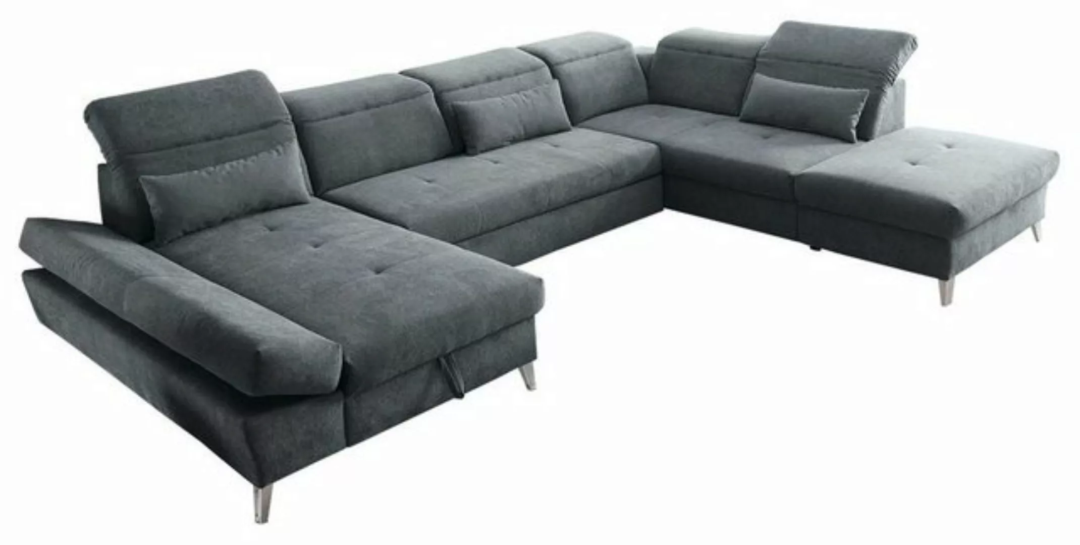 Black Red White Sofa COSIMA, Anthrazit, Stoffbezug, Kopfteilverstellung, mi günstig online kaufen