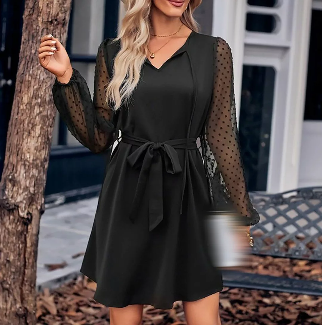 AFAZ New Trading UG Abendkleid Damen kleid V-Ausschnitt A-Linien Freizeitkl günstig online kaufen