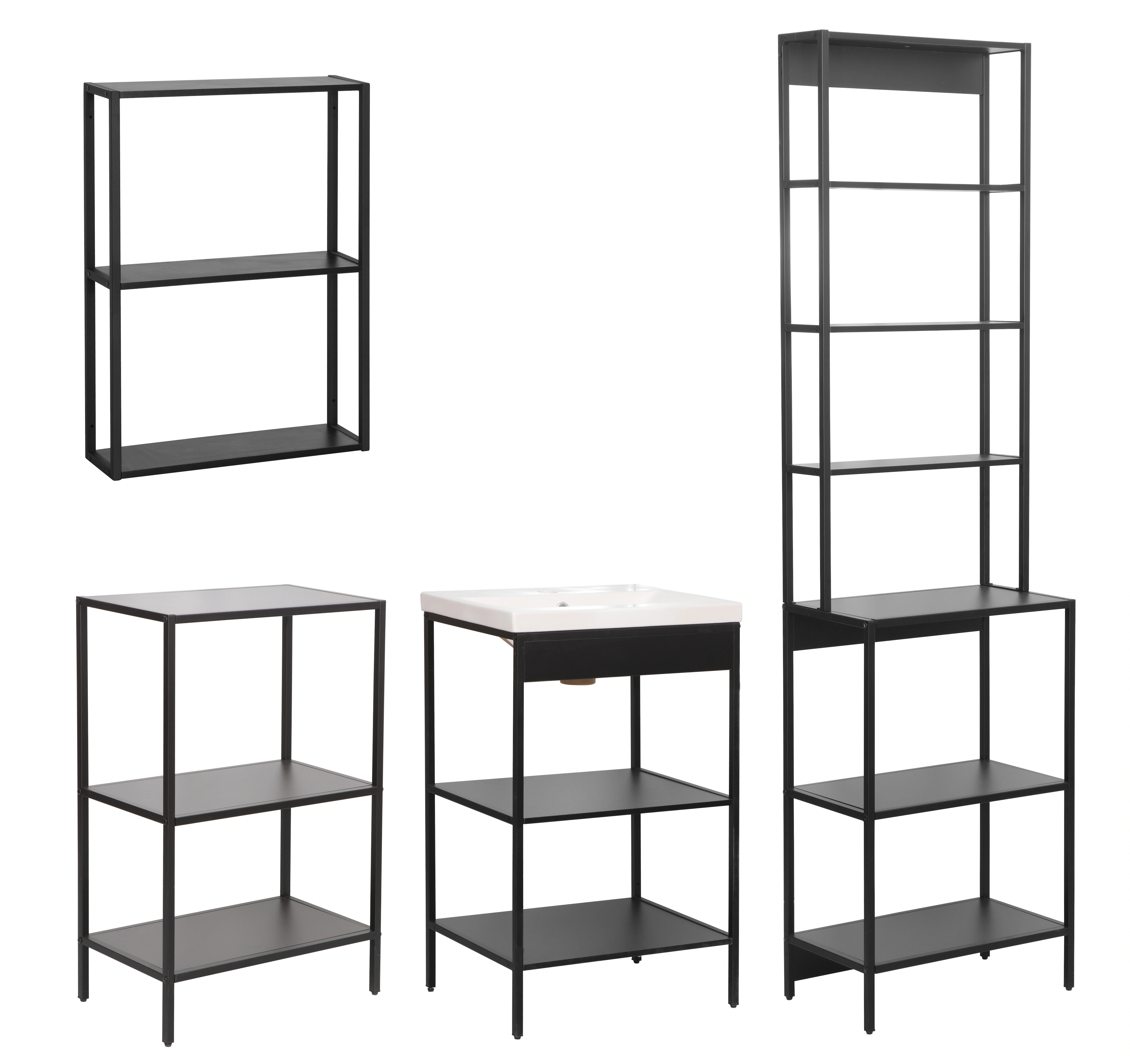 welltime Badmöbel-Set "Lodi", (Komplett-Set, 5 St.), Badregale: Badregal, W günstig online kaufen